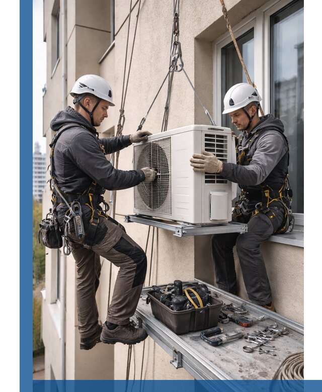 Перенос внешнего блока кондиционера в Лобне с монтажом и крепежом