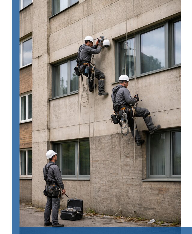 Монтаж фасадных камер видеонаблюдения в Лобне под ключ
