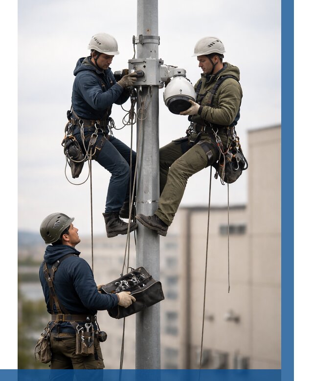 Установка видеокамер на мачте в Лобне от 8777 р. | ВЫСОТНИК-Лбн