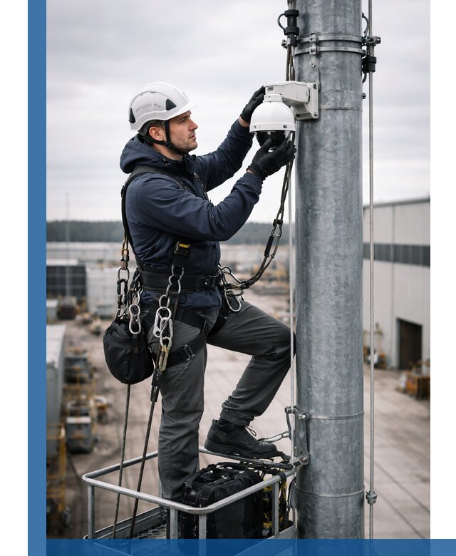 Профессиональная установка видеокамер на мачте в Лобне