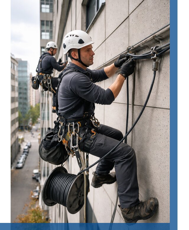 Прокладка кабеля по фасаду в Лобне от 361 р. | ВЫСОТНИК-Лбн