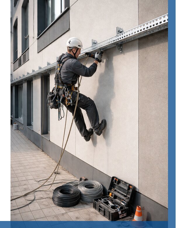 Монтаж кабельных лотков на фасаде в Лобне от 1239 р. | ВЫСОТНИК-Лбн