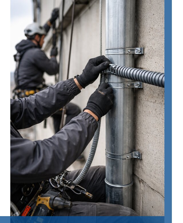 Монтаж гофры для кабеля в Лобне от 310 р. | ВЫСОТНИК-Лбн