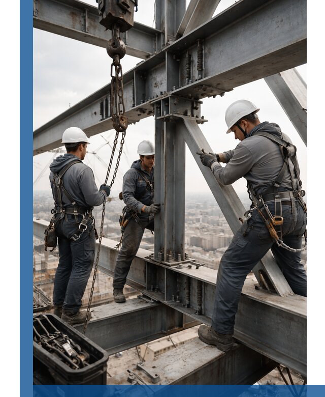 Профессиональный монтаж металлоконструкций на высоте в Лобне