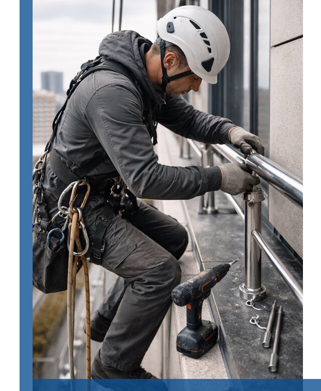 Монтаж ограждений на высоте в Лобне для зданий и конструкций