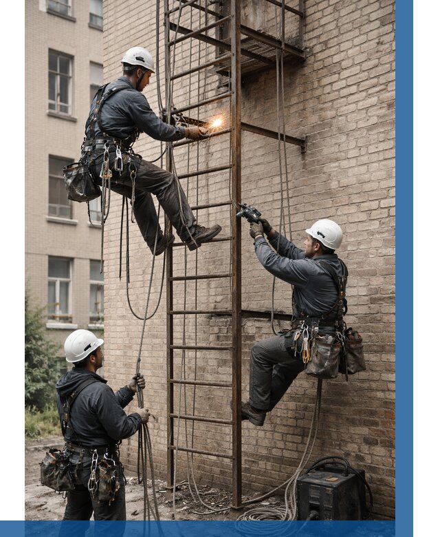 Ремонт пожарной лестницы в Лобне от 7745 р. | ВЫСОТНИК-Лбн