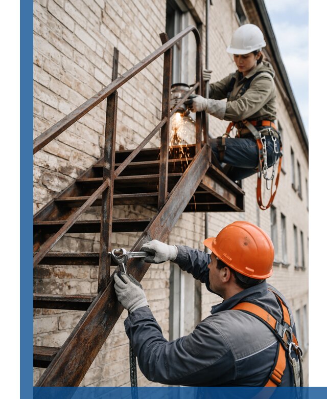 Ремонт и восстановление пожарных лестниц с выездом в Лобне