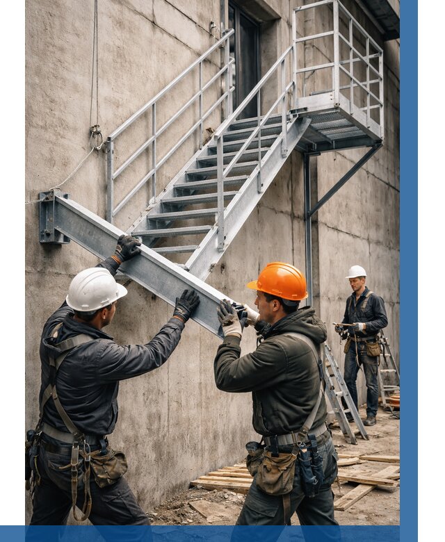 Монтаж металлических лестниц в Лобне от 15489 р. | ВЫСОТНИК-Лбн