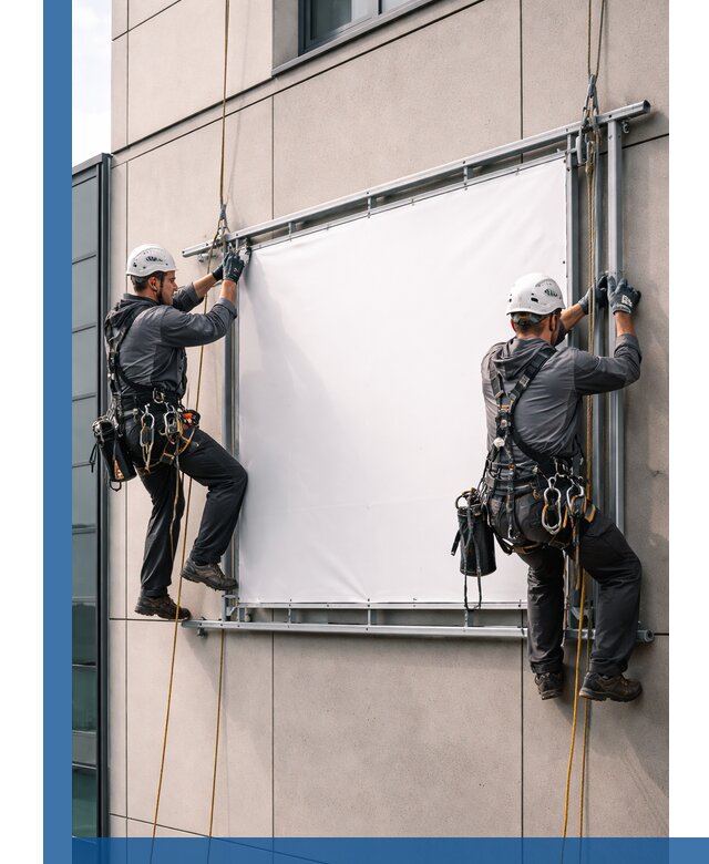 Монтаж наружной рекламной вывески в Лобне под ключ