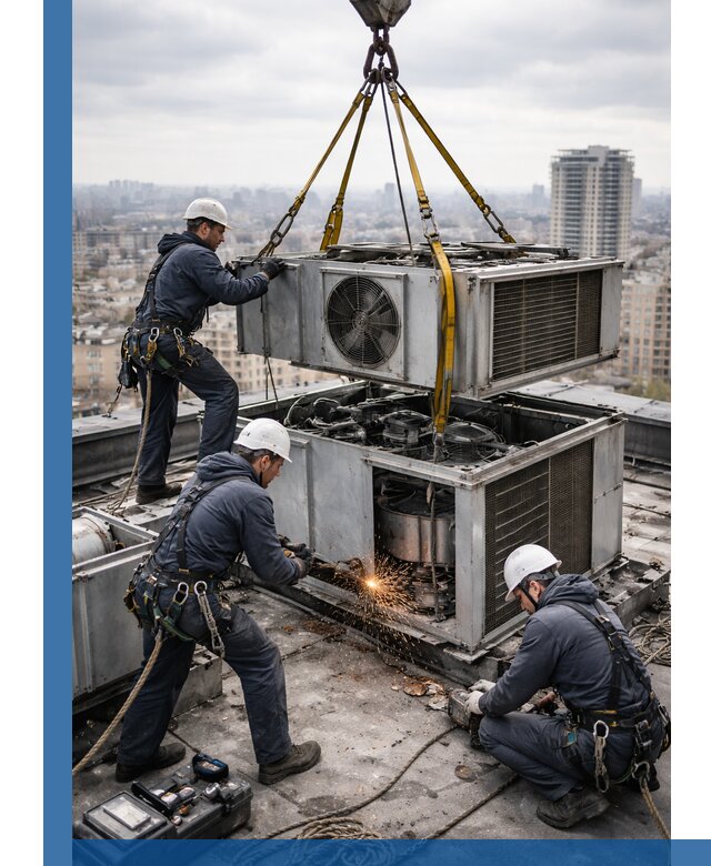 Демонтаж крышной установки в Лобне любой сложности