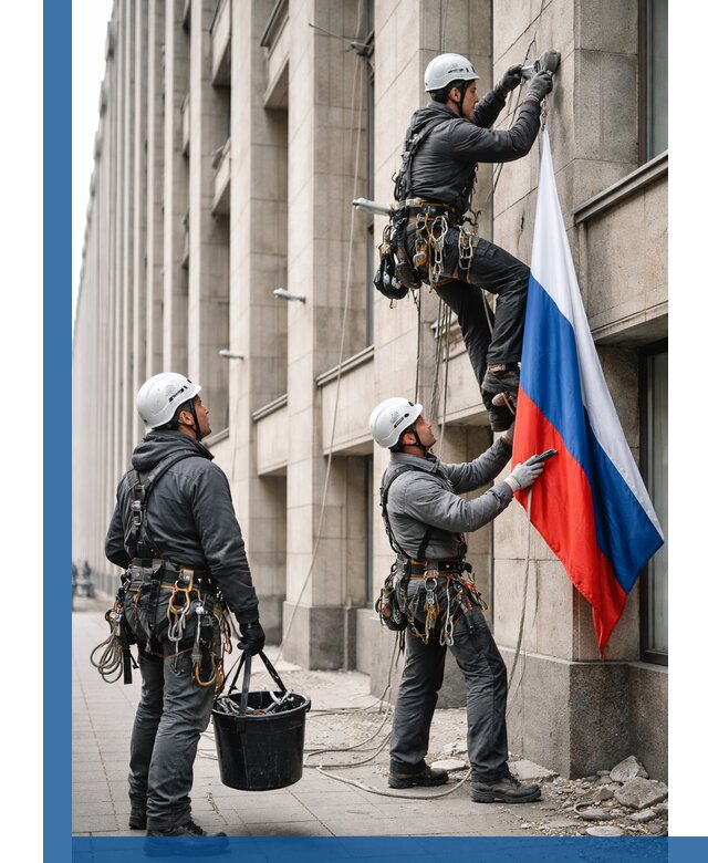 Профессиональная установка флагов на фасаде в Лобне