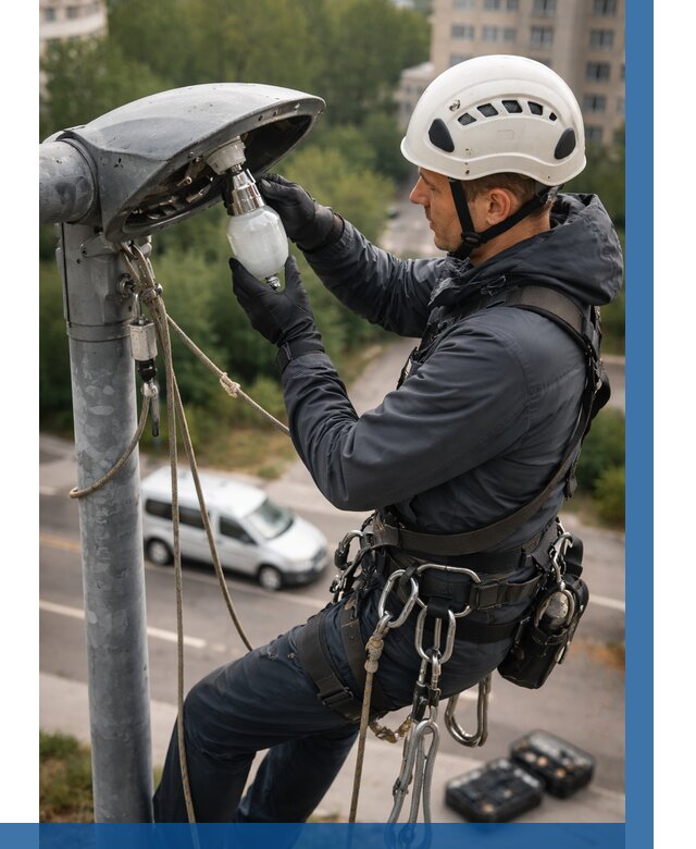 Замена ламп на высоте в Лобне от 2582 р. | ВЫСОТНИК-Лбн