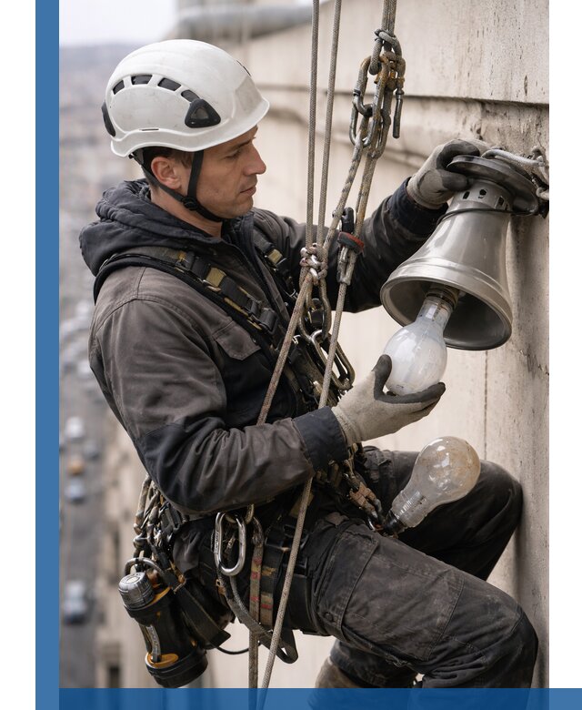 Замена ламп на высоте в Лобне профессионально и быстро