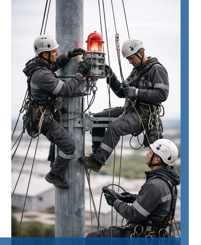 Монтаж заградительных огней в Лобне от 8777 р. | ВЫСОТНИК-Лбн