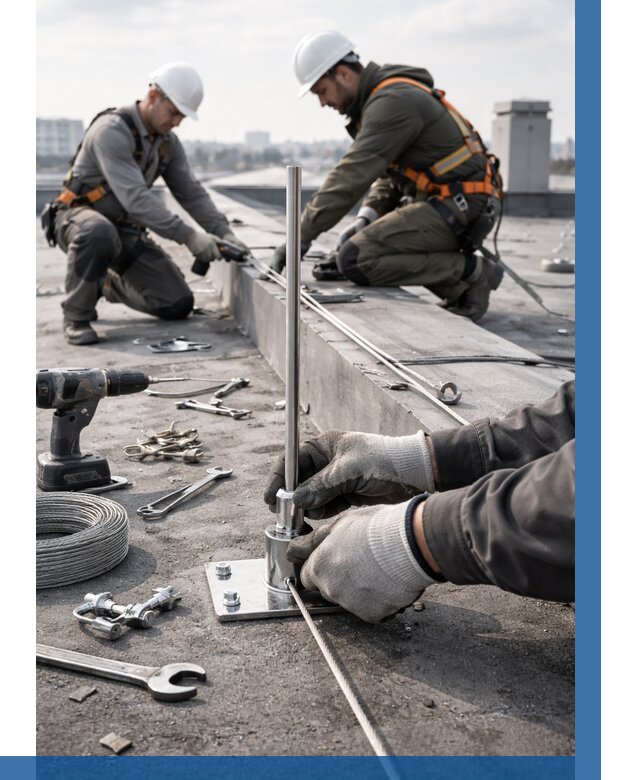 Монтаж молниезащиты на кровле в Лобне цена от 25815 р. | ВЫСОТНИК-Лбн