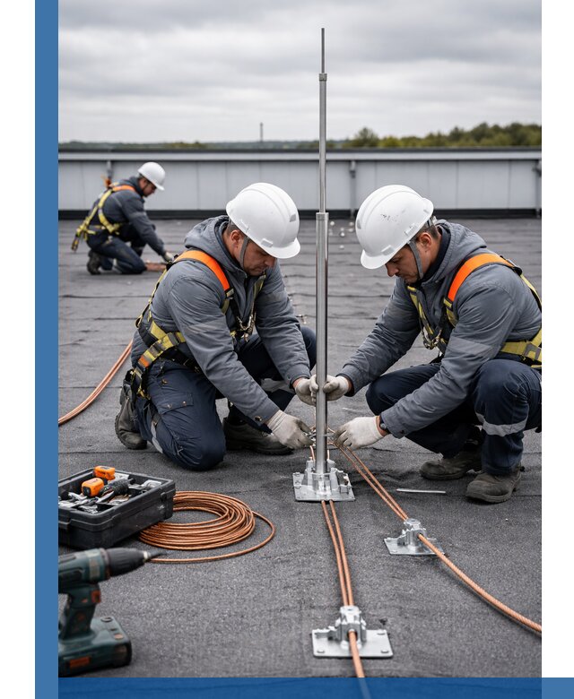 Монтаж молниезащиты на кровле в Лобне под ключ с гарантией