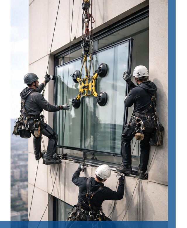 Монтаж стеклопакетов на высоте в Лобне от 3304 р. | ВЫСОТНИК-Лбн