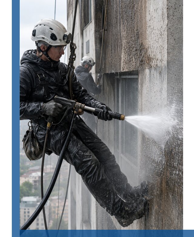 Гидроструйная очистка фасадов и конструкций в Лобне