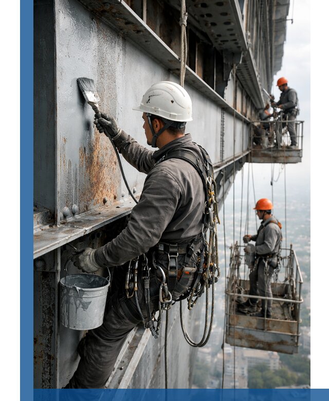 Покраска металлоконструкций на высоте в Лобне профессионально