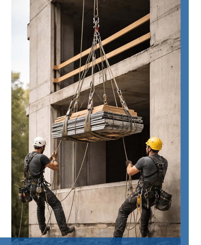 Подъем материала на этаж веревками в Лобне от 1549 р. | ВЫСОТНИК-Лбн