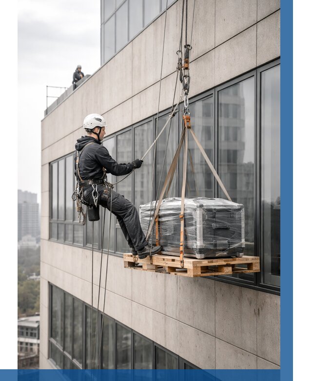 Спуск груза по фасаду в Лобне от 3614 р. | ВЫСОТНИК-Лбн