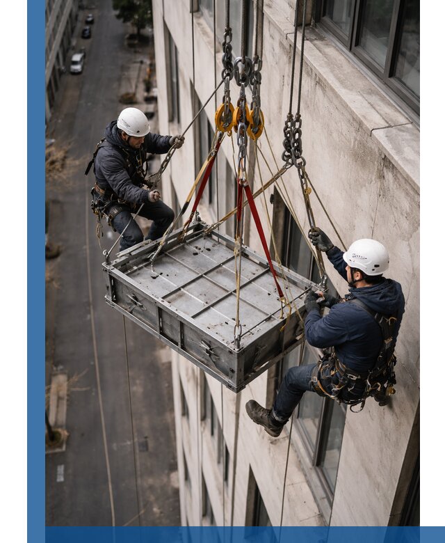 Спуск и подъем грузов по фасаду в Лобне для зданий
