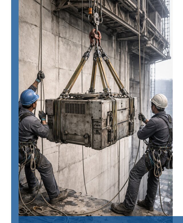 Такелажные работы на высоте, подъем и монтаж грузов в Лобне