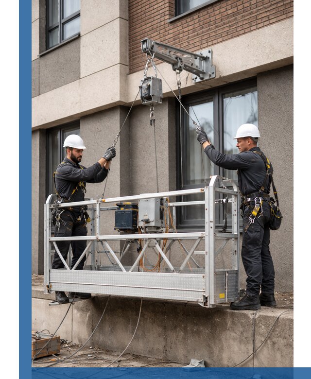 Монтаж и подъем фасадной люльки в Лобне с гарантией безопасности