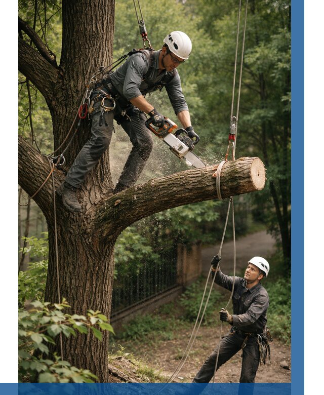 Спил деревьев альпинистами в Лобне от 8261 р. | ВЫСОТНИК-Лбн