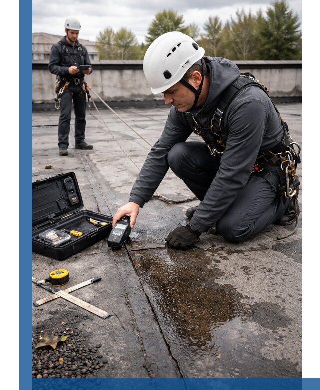 Обследование кровли на протечки и выявление дефектов в Лобне