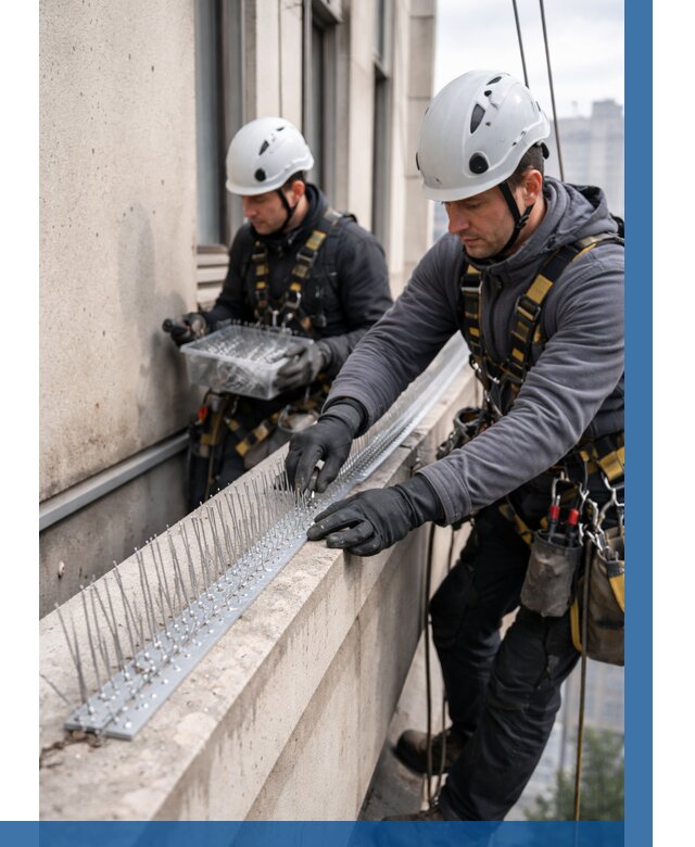 Установка шипов от птиц в Лобне от 878 р. | ВЫСОТНИК-Лбн